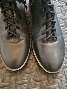 Black Lace-Up Leather Boots